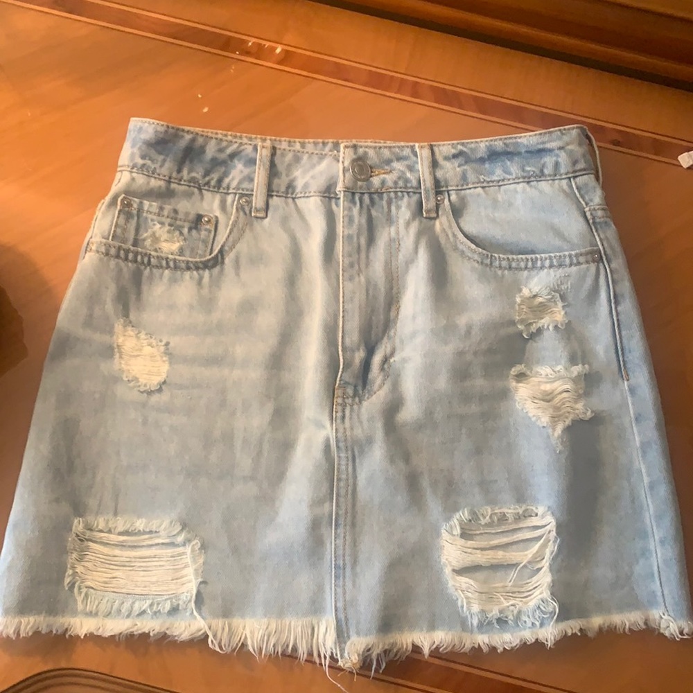 Forever 21 Ripped Denim Skirt